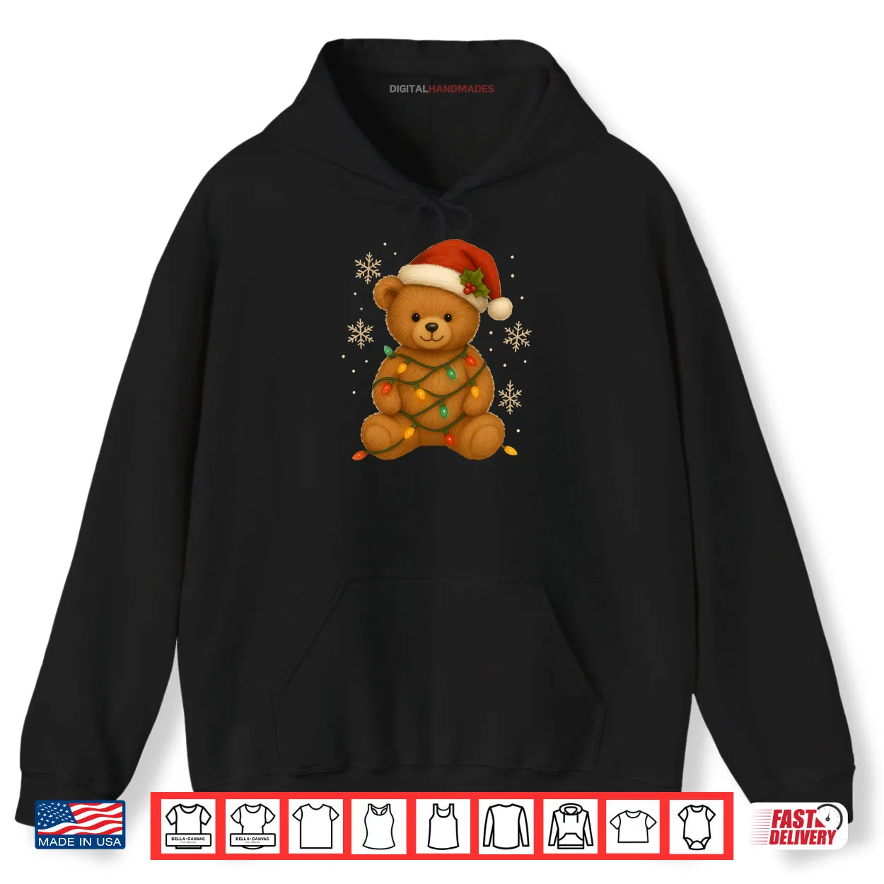 Teddy Bear Christmas Tree Lights Santa Hat for Bears Xmas Shirt Teddy Bear Christmas Tree Lights Santa Hat for Bears Xmas Shirt