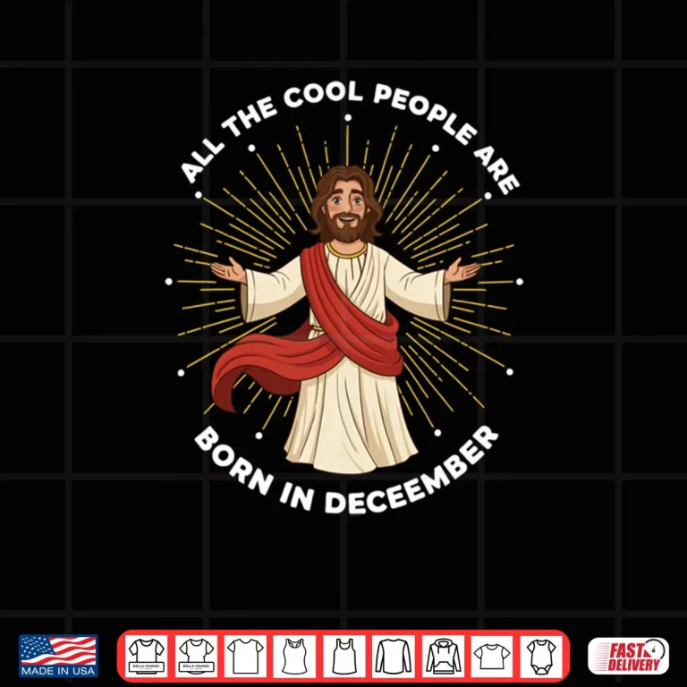 Design Cool People Are Born in December Christian Jesus Christmas Shirt 3
