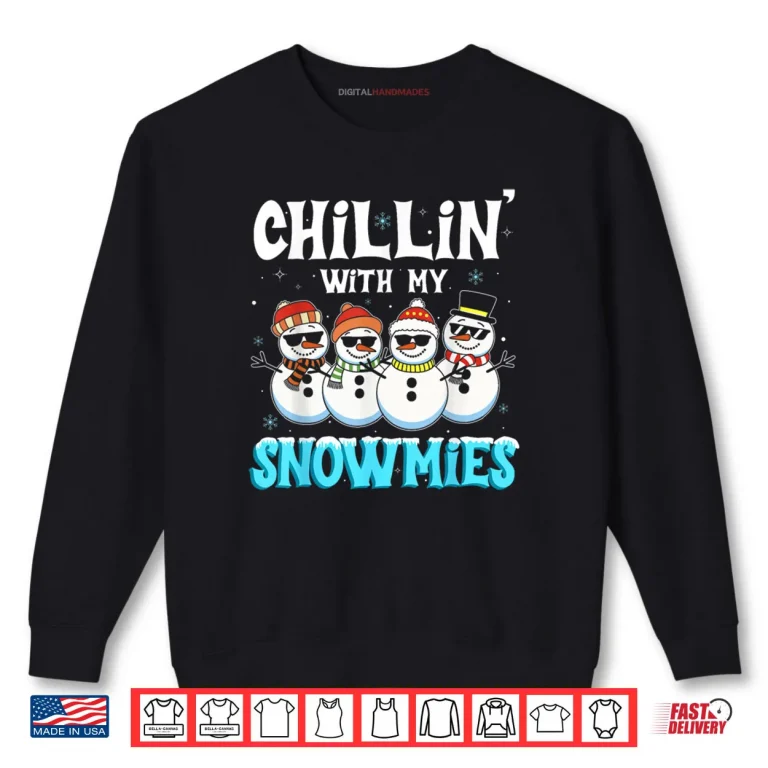 Sweatshirt Chillin with My Snowmie Women Christmas Snowman Teacher Snow Shirt 1
