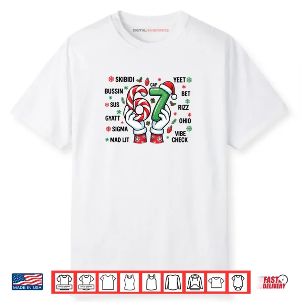 67 Six Seven Christmas Joke 6 7 Meme Boys Girls Teens Shirt
