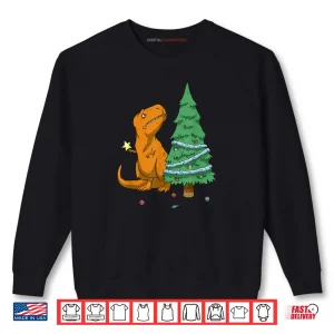 Sweatshirt The Struggle is Real Sad T Rex Decorating Christmas Tree Shirt