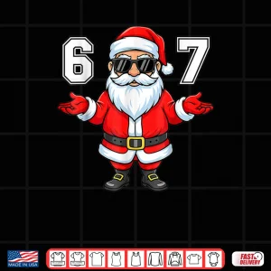 Design Santa 67 Meme Six Seven Number Xmas Christmas Shirt
