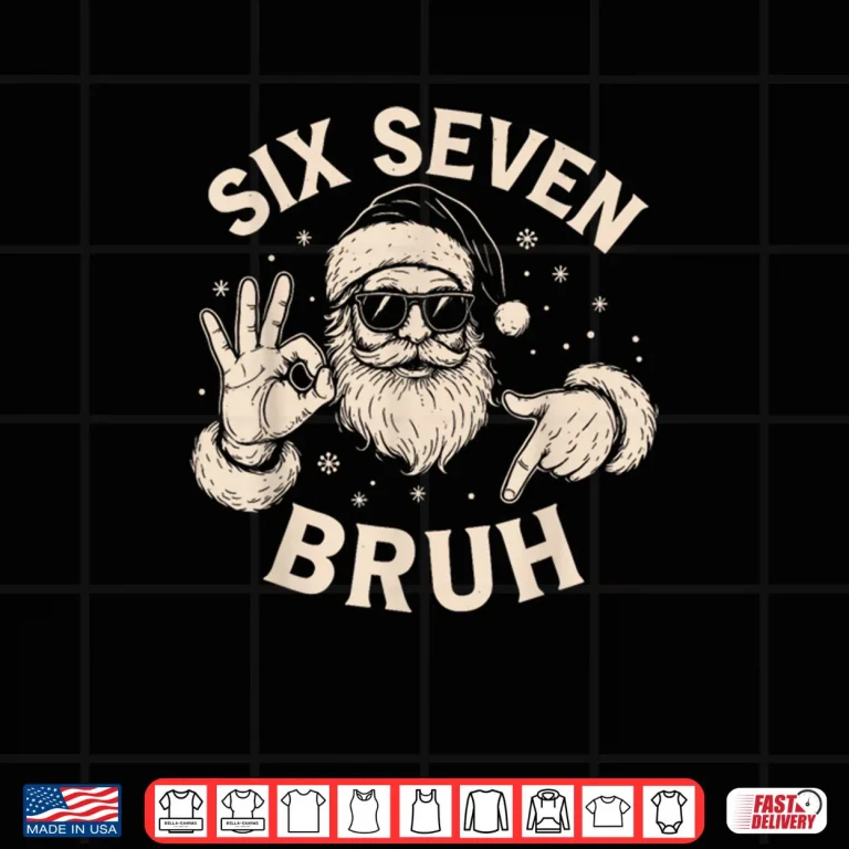 Design Bruh 67 Christmas Santa Six Seven 6 7 Boys Christmas Pajamas Shirt