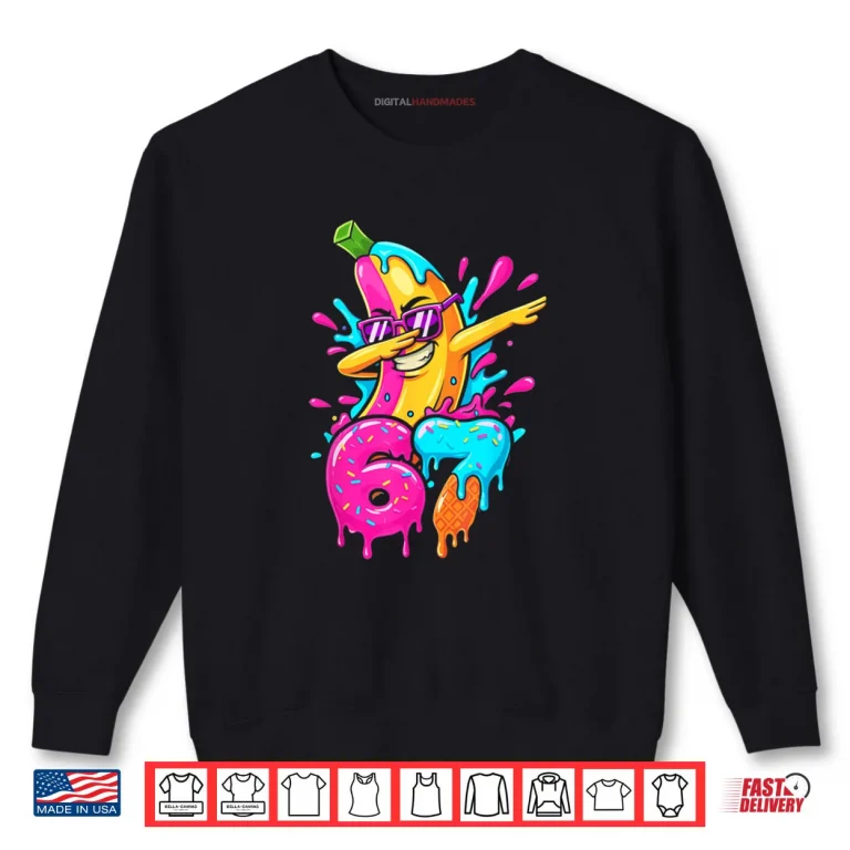 Sweatshirt 67 Baseball Dabbing Banana 6 7 Dripping Ice Cream Meme Shirt