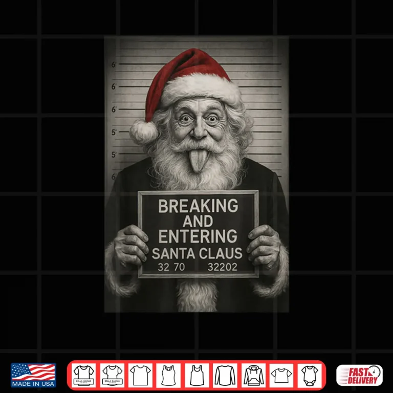Design Santa Claus Mugshot Christmas Santa Xmas Shirt