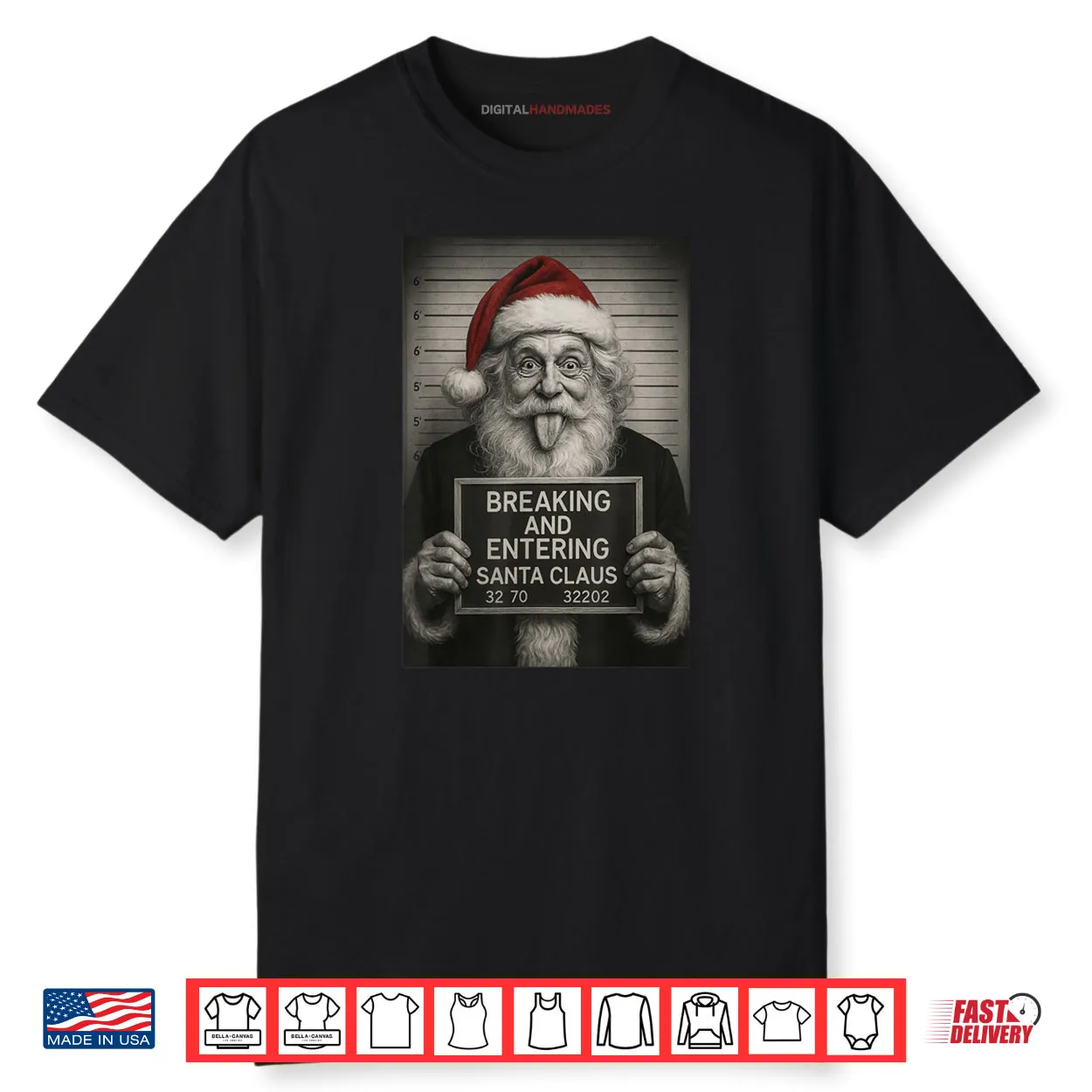 Santa Claus Mugshot Christmas Santa Xmas Shirt Santa Claus Mugshot Christmas Santa Xmas Shirt
