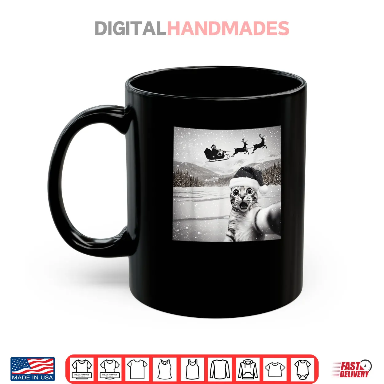 Cat Selfie with Santa Shirt Cat Selfie with Santa Shirt