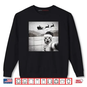 Cat Selfie with Santa Shirt 1 Sweatshirt Cat Selfie with Santa Shirt