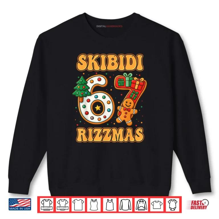 Sweatshirt SKIBIDI 67 RIZZMAS Funny Six Seven Meme Christmas Shirt