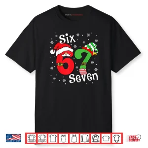 Six Seven 67 Meme 6 7 Elf Santa Christmas Pajamas Shirt