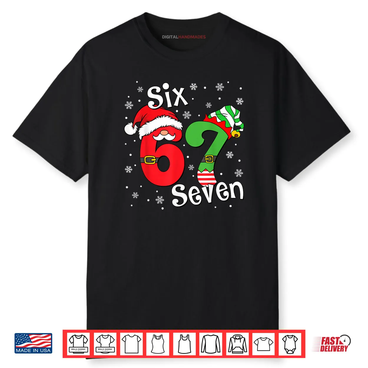 Six Seven 67 Meme 6 7 Elf Santa Christmas Pajamas Shirt Six Seven 67 Meme 6 7 Elf Santa Christmas Pajamas Shirt
