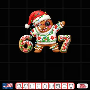 Design Gingerbread Six Seven 67 Ice Cream Drip Christmas Shirt