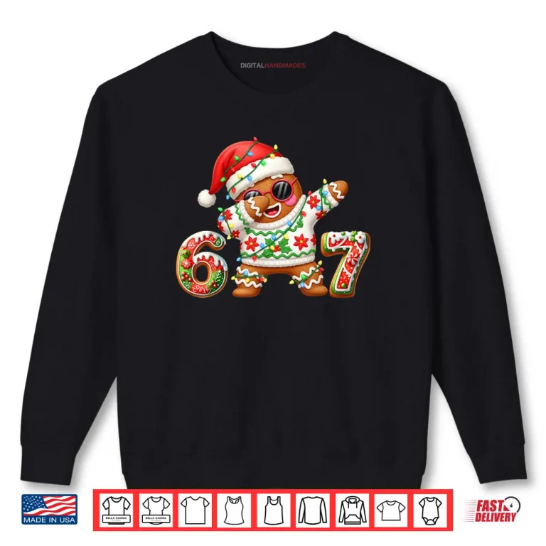 Sweatshirt Gingerbread Six Seven 67 Ice Cream Drip Christmas Shirt