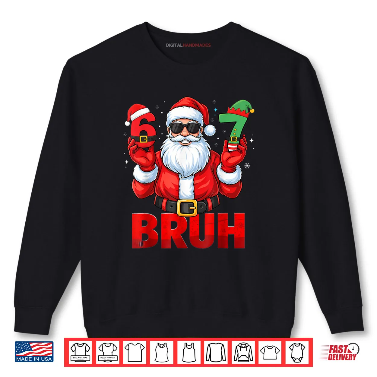 Bruh Six Seven 67 Meme 6 7 Elf Santa Christmas Pajamas Shirt Bruh Six Seven 67 Meme 6 7 Elf Santa Christmas Pajamas Shirt