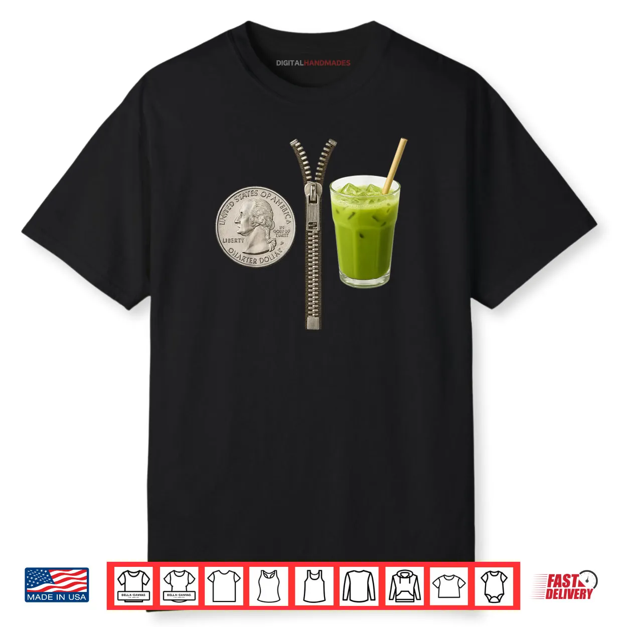 Quarter Zips and Matcha Funny Meme Saying Shirt Quarter Zips and Matcha Funny Meme Saying Shirt