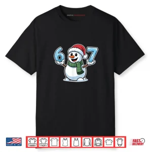 Festive Snowman Christmas Winter Cheer 67 Number Shirt