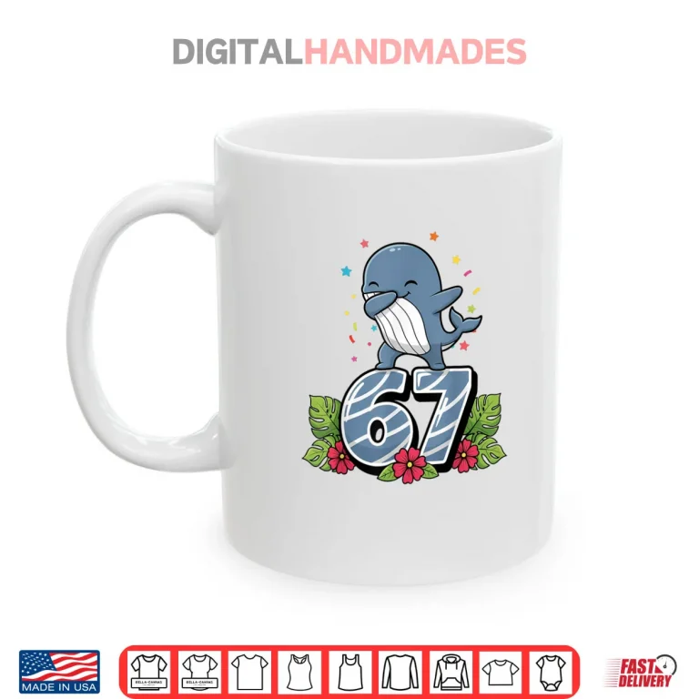 Mug Six Seven Meme Dabbing Baby Whale 67 Funny Gen Z Apha Shirt