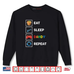 Sweatshirt Food Drink Eat Sleep Dandy Repeat Pixel Foodie Retro Gamer Shirt