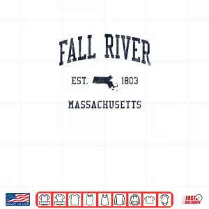 Fall River MA JN1 Vintage Athletic Blue Design Shirt 4 Design Fall River MA JN1 Vintage Athletic Blue Design Shirt