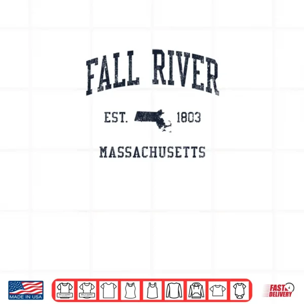 Design Fall River MA JN1 Vintage Athletic Blue Design Shirt