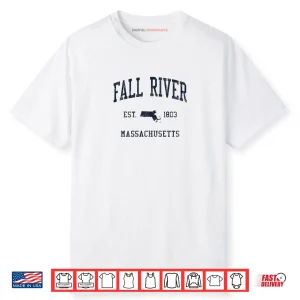 Fall River MA JN1 Vintage Athletic Blue Design Shirt