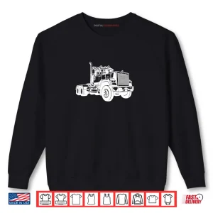 Sweatshirt Diesel Truck Day Cab Big Rig Driver Graphic Art Shirt