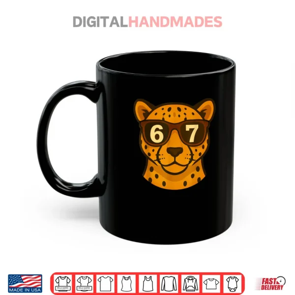 Cheetah Wearing Sunglasses 67 Six Seven Meme Shirt 3 Mug Cheetah Wearing Sunglasses 67 Six Seven Meme Shirt