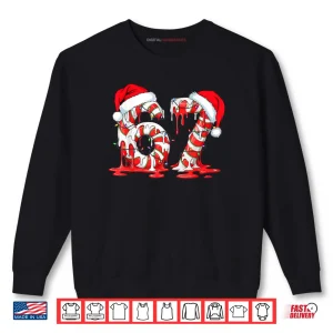 Sweatshirt 67 Meme Six Seven Candy Canes Drip Christmas Pajamas Holiday Shirt