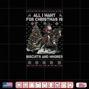 Design Western Cowboy Biscuits and Whores Santa Vintage Horse Quote Shirt 1