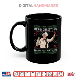 Mug Merry Christmas to All You Sumbitches Ugly Sweater Vintage Shirt 1