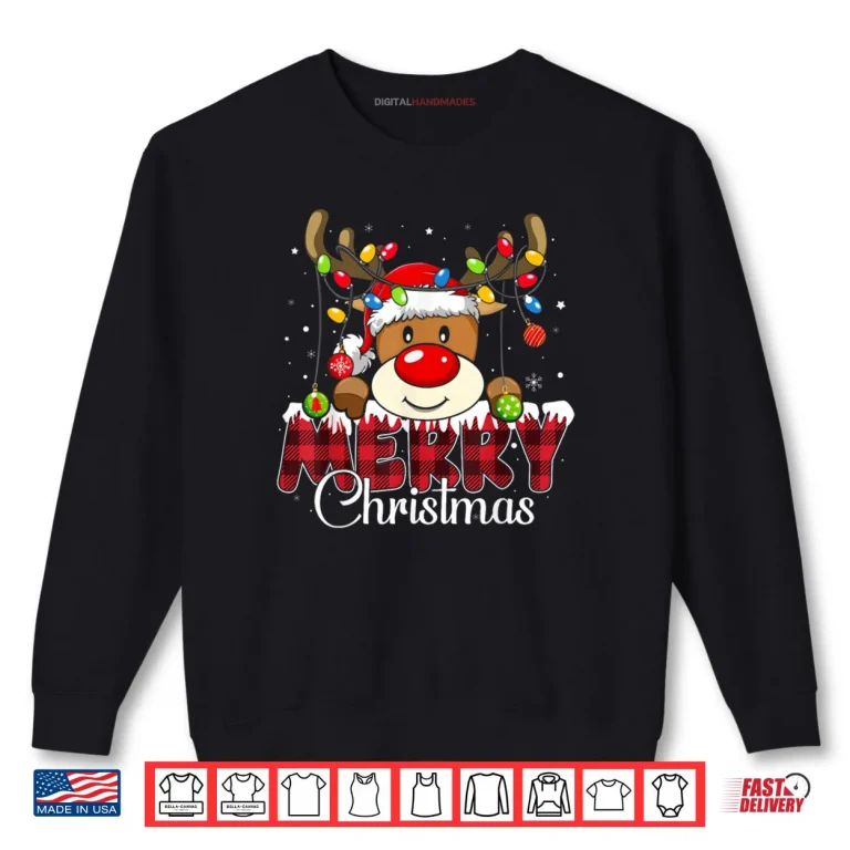 Sweatshirt Merry Christmas Reindeer Xmas Family Matching Shirt 1