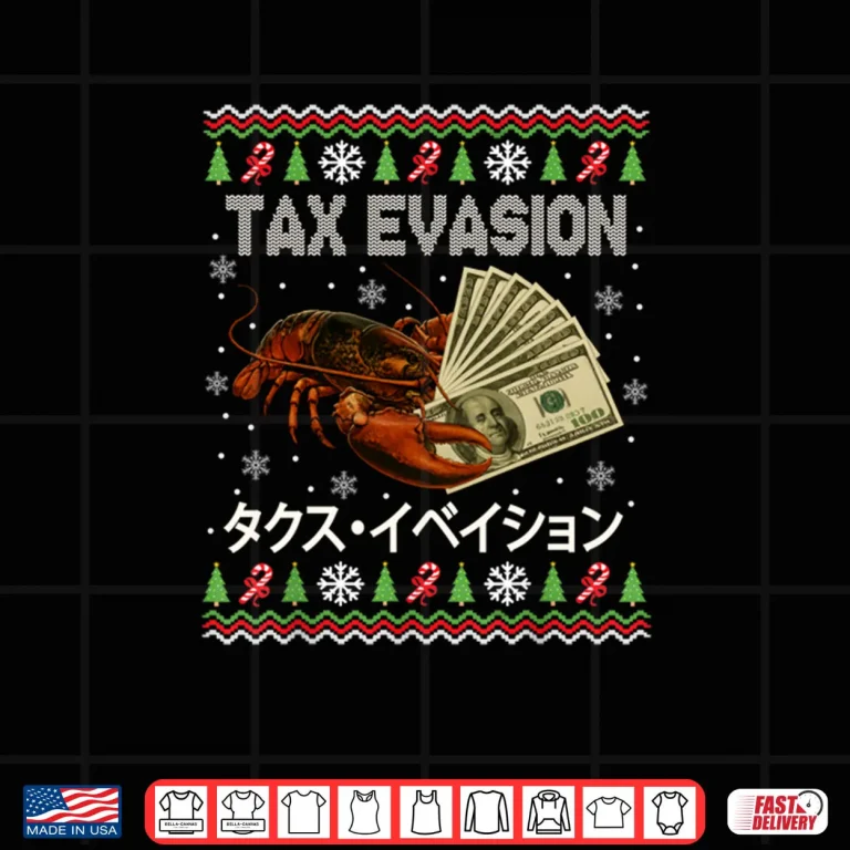 Design Tax Evasion Lobster Funny Ugly Christmas Shirt