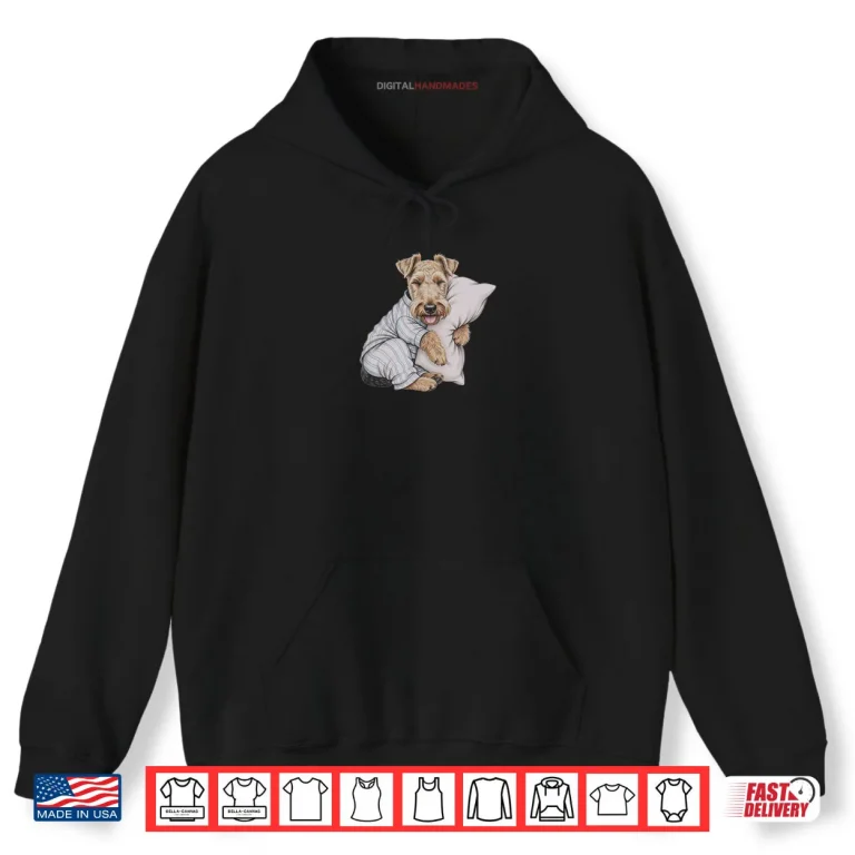 Hoodie Sleeping Pajama Welsh Terrier Drawing Art Shirt
