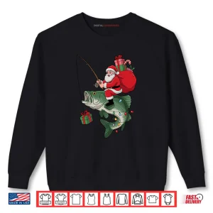 Sweatshirt Santa Claus Riding Fish Christmas Fishing Shirt