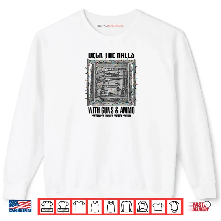 Sweatshirt Deck The Halls with Guns Ammo Raglan Shirt