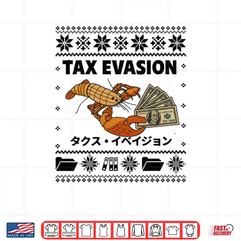 Design Tax Evasion Christmas Ugly Lobster Meme Shirt
