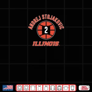 Design Illinois Basketball Andrej Stojakovic Name Number Ball Shirt