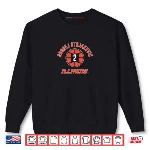Sweatshirt Illinois Basketball Andrej Stojakovic Name Number Ball Shirt