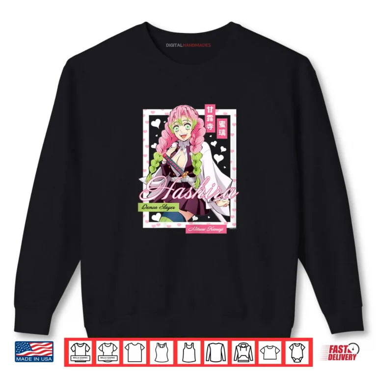 Sweatshirt Demon Slayer Kimetsu no Yaiba Mitsuri Kanroji Pink Heart Shirt