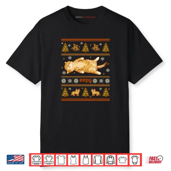 Eepy Cat Silly Sleepy Cat Meme Ugly Christmas Shirt