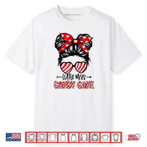 Candy Cane Messy Bun Girl Christmas Xmas Holiday Shirt