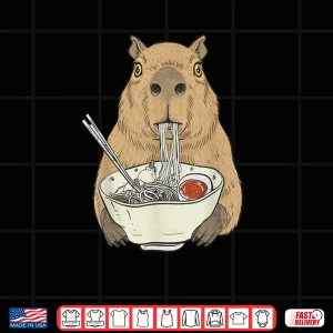 Design Capybara Ramen Japanese Kawaii Anime Gifts Shirt