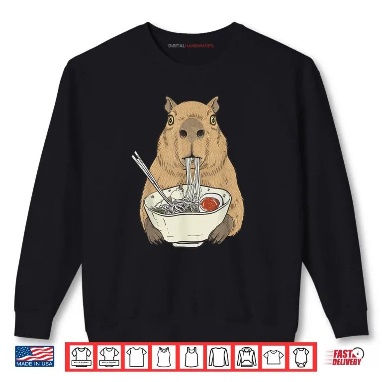 Sweatshirt Capybara Ramen Japanese Kawaii Anime Gifts Shirt