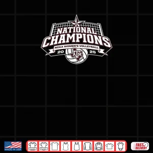 Design Texas AM Aggies National Champs 2025 Volleyball Icon Black Shirt
