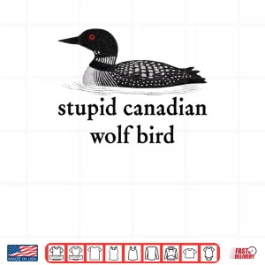 Design Stupid Canadian Wolf Bird Hockey Romance for Hockey Fan Shirt