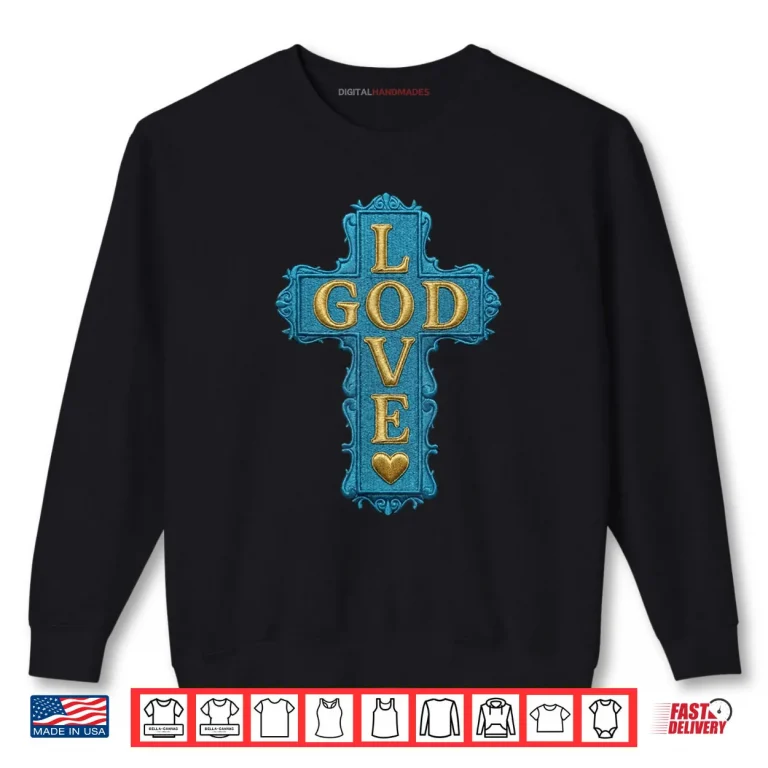 Sweatshirt Gamma Blue God Love Jesus Chrisrtian Shirt