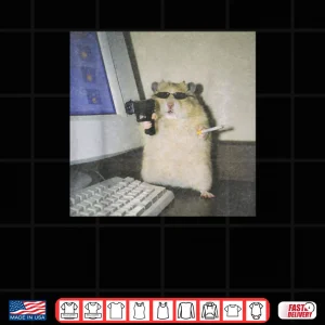 Design Cyber Hamster Meme Cringe Funny Animal Vintage Shirt