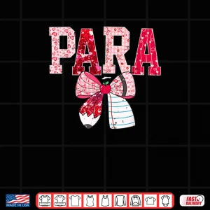 Design Coquette Bow Pencil Para Teacher Valentine Red Hearts Shirt