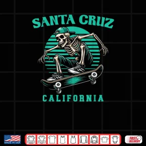 Design Old School Santa Cruz California Skeleton Skating Shirt