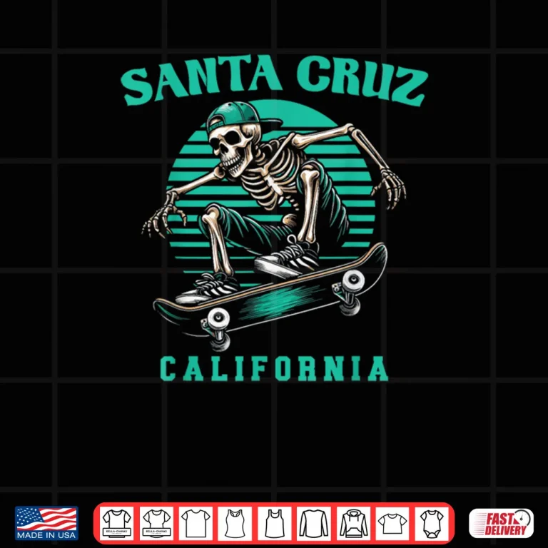 Old School Santa Cruz California Skeleton Skating Shirt 4 Design Old School Santa Cruz California Skeleton Skating Shirt